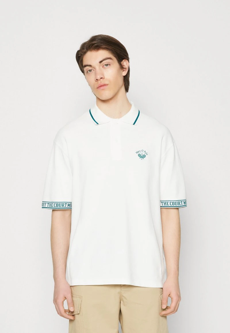 Marc O'Polo DENIM SHORT SLEEVE BUTTON PLACKET TIPPING WORDING CUFF - Poloshirt - Egg White 1 Marc O'Polo DENIM SHORT SLEEVE BUTTON PLACKET TIPPING WORDING CUFF - Poloshirt - Egg White