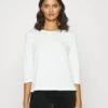 Marc O'Polo LONG SLEEVES BOAT NECK ROUND HEM - Langarmshirt - White