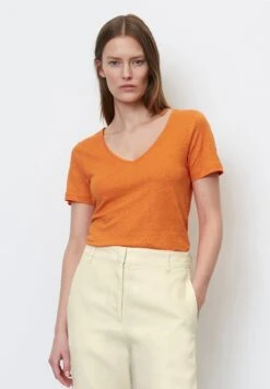 Marc O'Polo V-NECK - T-Shirt Basic - Marigold Orange