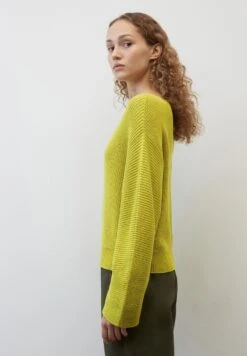 Marc O'Polo U-Boot Mit Statement-Ärmeln Cropped Aus Hea - Strickpullover - Lime Green -Mode Familie 0821899001f64fb1ab4895e13af4922d