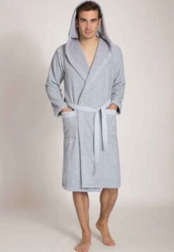 Marc O'Polo Bademantel - Blue Smoke / Off White -Mode Familie 0a8627a3a6c8469fa50b406f77d14101