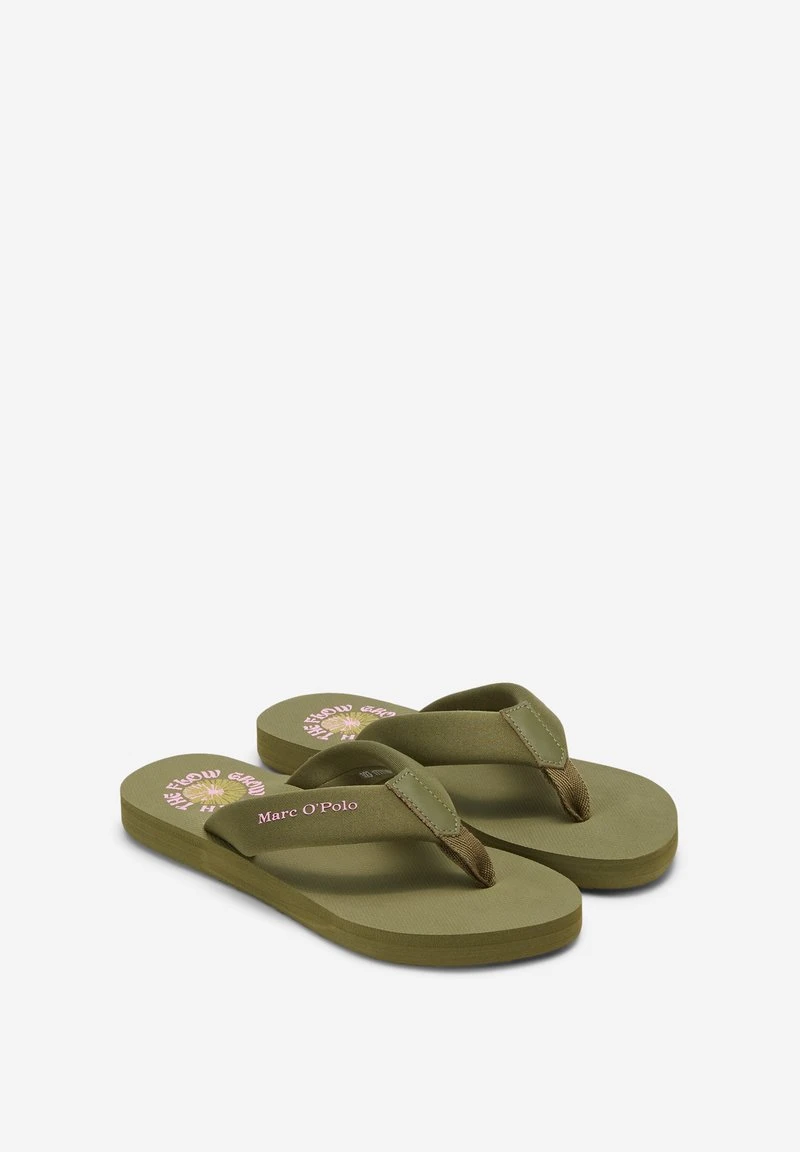 Marc O'Polo MIT WEICH GEOLSTERTEM RIE - Zehentrenner - Khaki 2 Marc O'Polo MIT WEICH GEOLSTERTEM RIE - Zehentrenner - Khaki – Bild 2