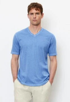 Marc O'Polo V-NECK- REGULAR AUS REINER BIO - T-Shirt Basic - Azur Blue