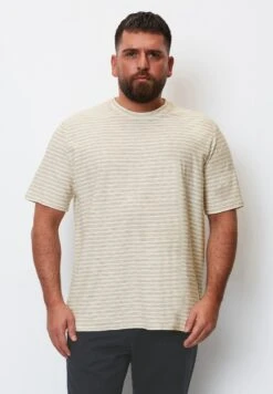 Marc O'Polo GESTREIFTES REGULAR IN SOFTEM SLUB - T-Shirt Print - Beige