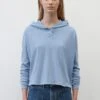 Marc O'Polo DENIM CROPPED AUS SOFTEM - Kapuzenpullover - Soft Sky Blue