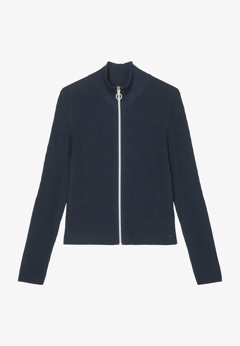 Marc O'Polo DENIM STEHKRAGEN-MIT ZIPPER CROPPED AUS SOF - Strickjacke - Navy Teal 2 Marc O'Polo DENIM STEHKRAGEN-MIT ZIPPER CROPPED AUS SOF - Strickjacke - Navy Teal – Bild 2