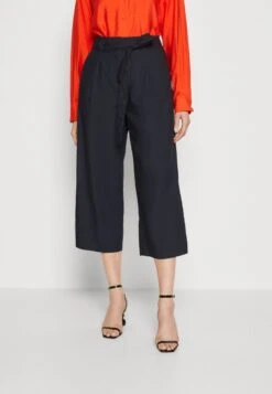 Marc O'Polo WIDE LEG HIGH RISE - Stoffhose - Deep Blue Sea