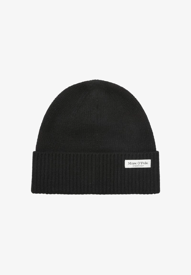 Marc O'Polo RIBBED FOLD UP - Mütze - Black 1 Marc O'Polo RIBBED FOLD UP - Mütze - Black