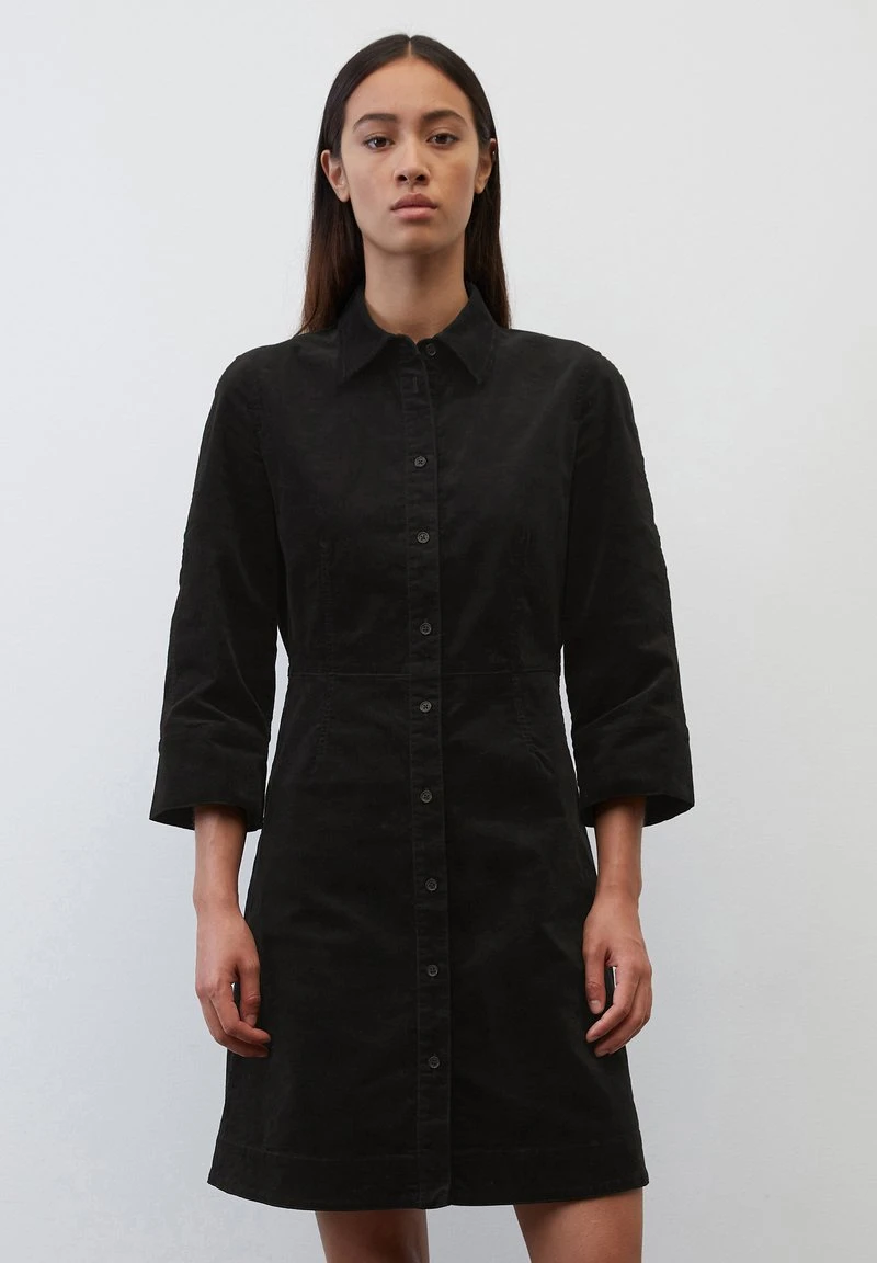 Marc O'Polo DRESS FITTED SHIRT STYLE BUTTON PLACKET SHORT LENGTH - Blusenkleid - Black 1 Marc O'Polo DRESS FITTED SHIRT STYLE BUTTON PLACKET SHORT LENGTH - Blusenkleid - Black