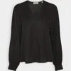 Marc O'Polo DEEP V NECK VOLUME SLEEVE - Bluse - Black