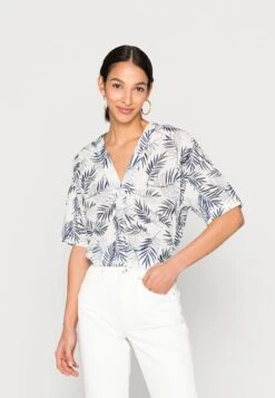 Marc O'Polo BLOUSE SLEEVE DEEP V NECK PRINTED - Bluse - Multi