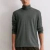 Marc O'Polo ROLLKRAGEN-LONGSLEEVE REGULAR AUS - Long Sleeved Top - Gray Pinstripe
