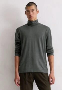 Marc O'Polo ROLLKRAGEN-LONGSLEEVE REGULAR AUS - Long Sleeved Top - Gray Pinstripe