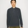 Marc O'Polo LONG SLEEVE FLATLOCK DETAILS - Poloshirt - Dark Navy