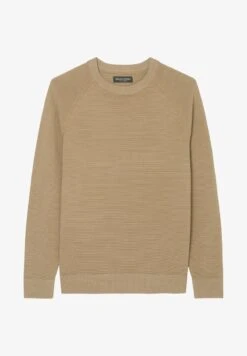 Marc O'Polo CREWNECK WITH RAGLANSLUB OTTOMAN STRUCTURE - Strickpullover - Soft Mocca