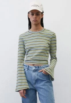 Marc O'Polo DENIM GESTREIFTES LONGSLEEVE MIT TROMPETENÄRMELN AUS - Langarmshirt - Multi Dakota Shadow