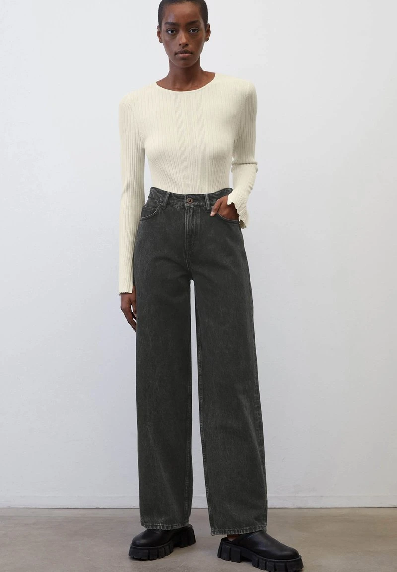 Marc O'Polo SODRA WIDE - Flared Jeans - Black Salt N Pepper Wash 1 Marc O'Polo SODRA WIDE - Flared Jeans - Black Salt N Pepper Wash