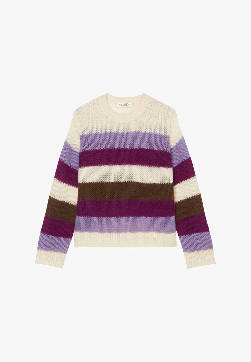 Marc O'Polo LONGSLEEVE, ROUND-NECK, STRIPE - Strickpullover - Multi Sunbleached Purple 1 Marc O'Polo LONGSLEEVE, ROUND-NECK, STRIPE - Strickpullover - Multi Sunbleached Purple