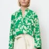 Marc O'Polo V-NECK- MIT ALLOVER-PRINT AUS PAPERTOUCH - Bluse - Green