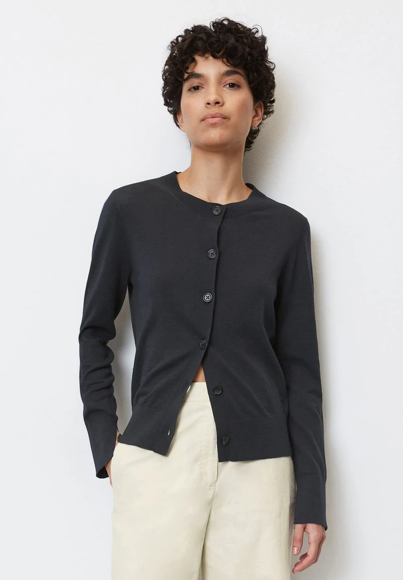 Marc O'Polo REGULAR AUS SLUB - Strickjacke - Deep Blue Sea 1 Marc O'Polo REGULAR AUS SLUB - Strickjacke - Deep Blue Sea