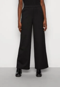 Marc O'Polo PANTS FLUENT TRACK PANTS JOGGING STYLE WIDE LEG - Jogginghose - Black