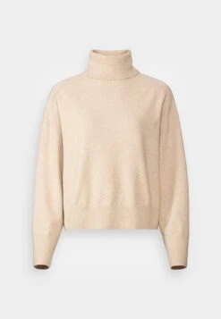 Marc O'Polo LONGSLEEVE STAND UP COLLAR - Strickpullover - Frosty Sand Melange