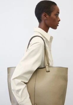 Marc O'Polo SHOPPER AUS GENARBTEM - Shopping Bag - Dusty Earth