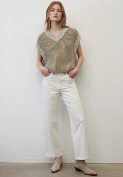 Marc O'Polo PULLUNDER CROPPED MIT LÄSSIGEM STRUKTUR- UN - T-Shirt Print - Multi Vibrant Blue -Mode Familie 5dfb1ad8dda74716b03693d23a809673