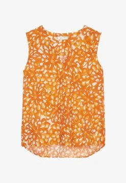 Marc O'Polo ÄRMELLOSE V NECK AUS CRISPY - Top - Orange -Mode Familie 66e7b4b5b5e443aa8d209272f96f8b47