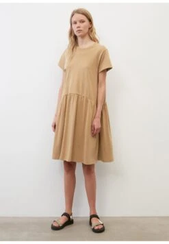 Marc O'Polo DENIM DRESS T-SHIRT STYLE HEAVY RAW RUFFLES - Jerseykleid - Bright Chestnut -Mode Familie 67f94477b7574a249406af982b9f8663