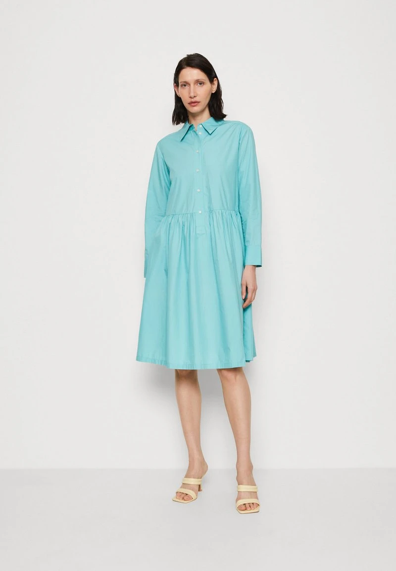 Marc O'Polo DRESS SHIRT STYLE FEMININE GATHERING MODERN DETAILS - Blusenkleid - Sea Blue 1 Marc O'Polo DRESS SHIRT STYLE FEMININE GATHERING MODERN DETAILS - Blusenkleid - Sea Blue