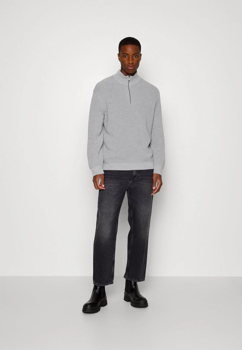 Marc O'Polo DENIM LONG SLEEVE TROYER COLLAR - Strickpullover - Mid Grey 2 Marc O'Polo DENIM LONG SLEEVE TROYER COLLAR - Strickpullover - Mid Grey – Bild 2