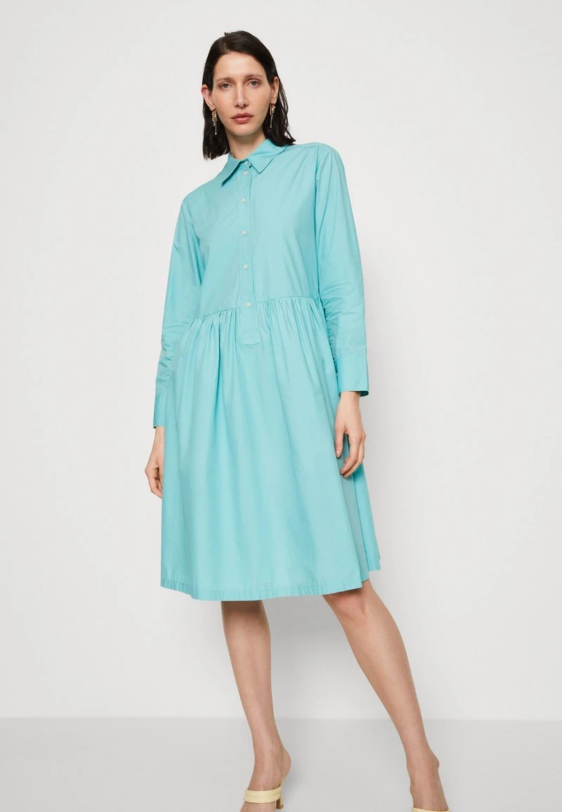 Marc O'Polo DRESS SHIRT STYLE FEMININE GATHERING MODERN DETAILS - Blusenkleid - Sea Blue 4 Marc O'Polo DRESS SHIRT STYLE FEMININE GATHERING MODERN DETAILS - Blusenkleid - Sea Blue – Bild 4