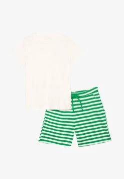 Marc O'Polo SET - Nachtwäsche Set - White Cotton Vivid/green Stripe -Mode Familie 76be3e1bacc14eae84d99de891f6161c
