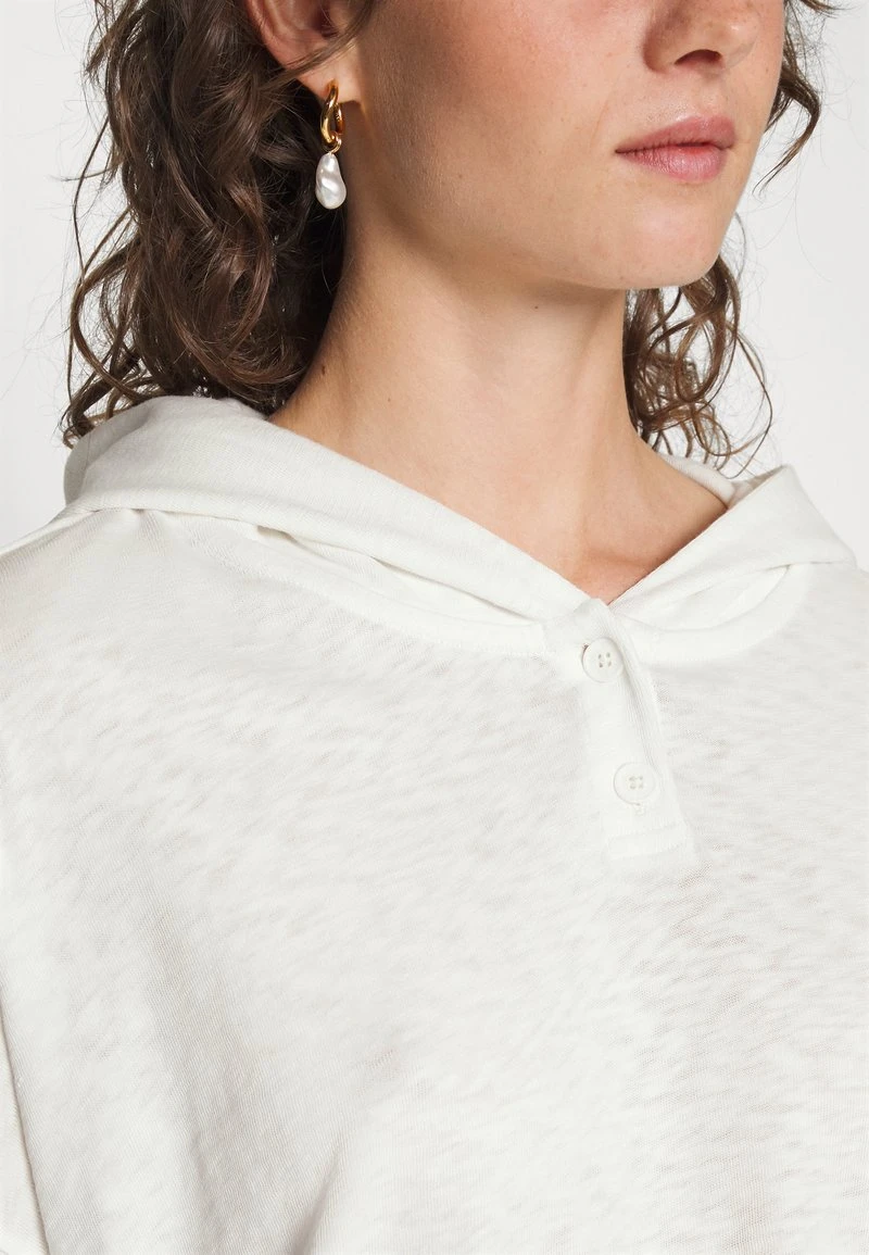 Marc O'Polo DENIM LONGSLEEVE HOODED WITH BUTTON PLACKET BOXY CROPPED - Langarmshirt - Scandinavian White 6 Marc O'Polo DENIM LONGSLEEVE HOODED WITH BUTTON PLACKET BOXY CROPPED - Langarmshirt - Scandinavian White – Bild 6