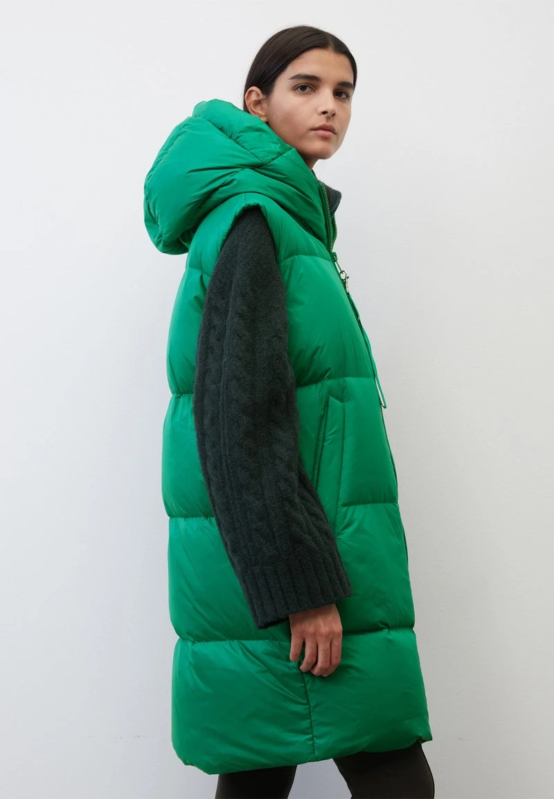 Marc O'Polo LONG FIXED HOOD - Weste - Shiny Emerald 4 Marc O'Polo LONG FIXED HOOD - Weste - Shiny Emerald – Bild 4