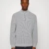 Marc O'Polo DENIM LONG SLEEVE TROYER COLLAR - Strickpullover - Mid Grey