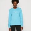 Marc O'Polo DENIM BASIC FIT CREW NECK LOGO EMBROIDERY - Sweatshirt - Pool Party