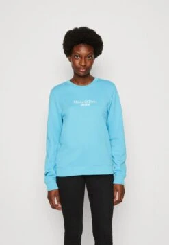 Marc O'Polo DENIM BASIC FIT CREW NECK LOGO EMBROIDERY - Sweatshirt - Pool Party