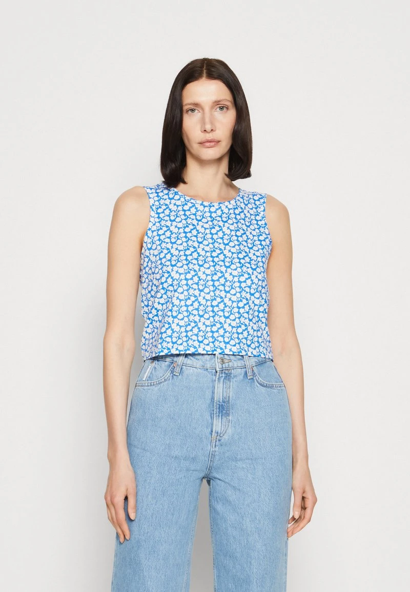 Marc O'Polo DENIM SLEEVELESS CREWNECK KNOT BACK - Top - Multi/mediterranean Blue 1 Marc O'Polo DENIM SLEEVELESS CREWNECK KNOT BACK - Top - Multi/mediterranean Blue