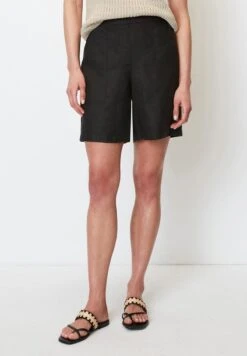 Marc O'Polo HIGH WAISTMIT TEIL-ELASTISCHEM BUND - Shorts - Black