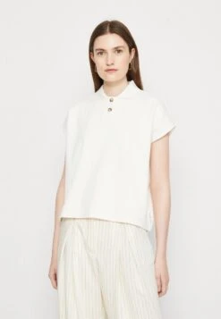 Marc O'Polo DENIM SHORTSLEEVE BUTTON PLACKET - Poloshirt - Scandinavian White