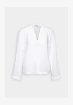 Marc O'Polo V NECK INSIDE SLITS AT SLEEVE SMALL STAND UP COLLAR PATCHED - Langarmshirt - White 9 Marc O'Polo V NECK INSIDE SLITS AT SLEEVE SMALL STAND UP COLLAR PATCHED - Langarmshirt - White -Mode Familie 868f3b66630443b19393ef4bb9361305