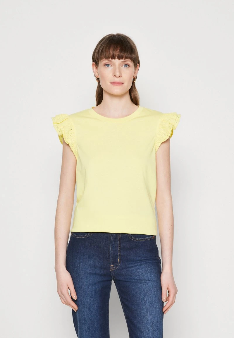 Marc O'Polo DENIM SLEEVELESS RUFFLES AT ARMHOLE - T-Shirt Print - Buttercup 1 Marc O'Polo DENIM SLEEVELESS RUFFLES AT ARMHOLE - T-Shirt Print - Buttercup