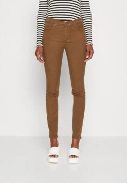 Marc O'Polo 5 POCKET HIGH WAIST SKINNY FIT REGULAR LENGTH - Stoffhose - Earthy Brown
