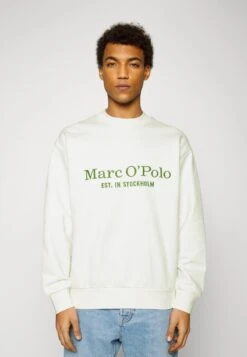 Marc O'Polo CREWNECK, EMBROIDERED ARTWORK ON CHEST - Sweatshirt - White
