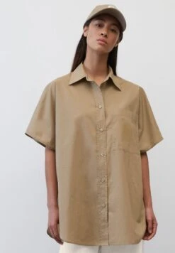 Marc O'Polo LONG SHAPE KENT COLLAR PATCHED POCKET SIDE SLITS - Hemdbluse - Dusty Earth