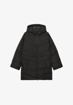 Marc O'Polo DENIM PUFFER MIDI COAT WITH HOOD - Wintermantel - Black -Mode Familie 9307b06816f1498086625473f4049be3