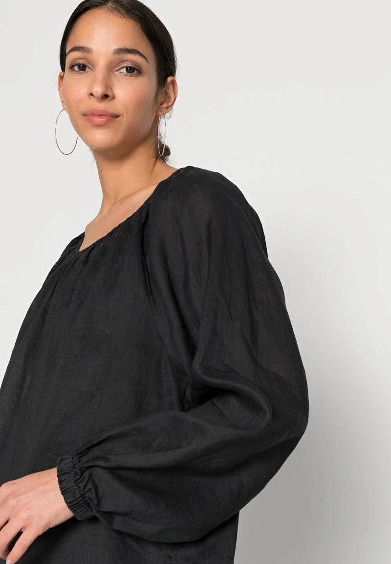 Marc O'Polo DRESS FEMININE GATHERING ROUND NECKLINE VOLUMINOUS SLEEVE - Freizeitkleid - Black 5 Marc O'Polo DRESS FEMININE GATHERING ROUND NECKLINE VOLUMINOUS SLEEVE - Freizeitkleid - Black – Bild 5