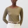 Marc O'Polo LONG SLEEVE BOAT NECK - Langarmshirt - Dusty Earth